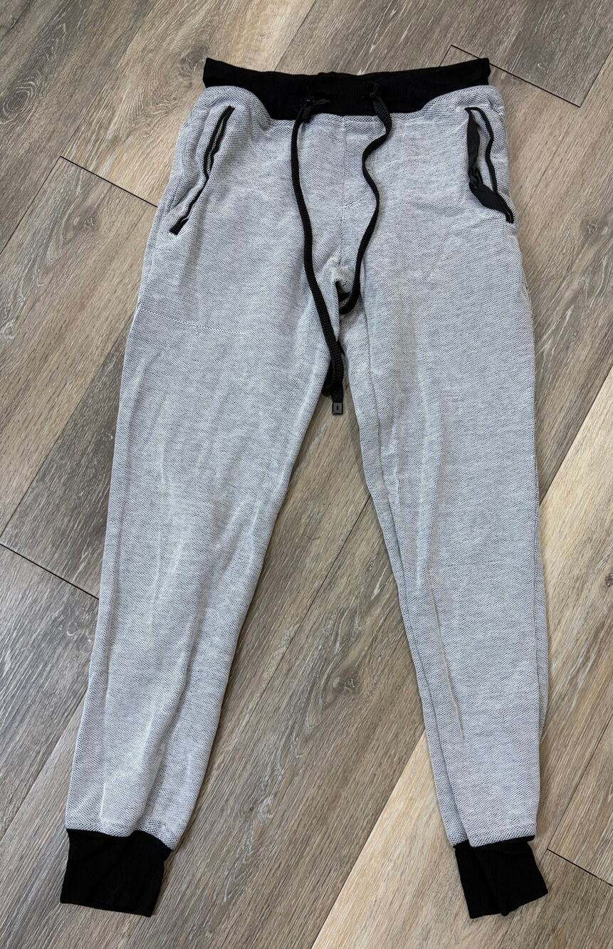 Rag & Bone Jogger Sweatpants XS Gray Black Trim Drawstring Athleisure